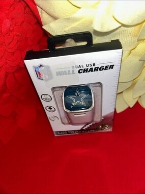 NFL Dallas Cowboys Dual USB Wall Charger - Navy & Silver